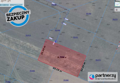 Budowlana  958m2  Tanio  Woda - Tokary  -
Pomorskie Zdjęcie nr 2