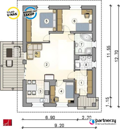 Działka z pozwoleniem na budowę 3 domów - Różyny  -
Pomorskie Zdjęcie nr 5