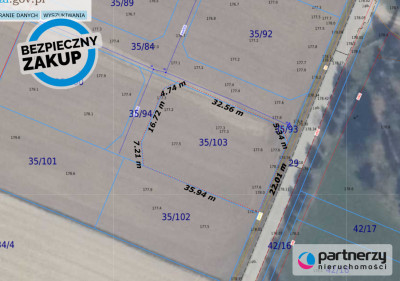 Prostokątna woda przy działce prąd i gaz 70m WZ - Tokary  - Pomorskie