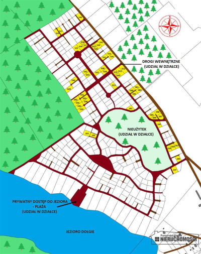 Budowlane nad jeziorem Prąd wodociąg plaża - Dołgie   -
Zachodniopomorskie Zdjęcie nr 3