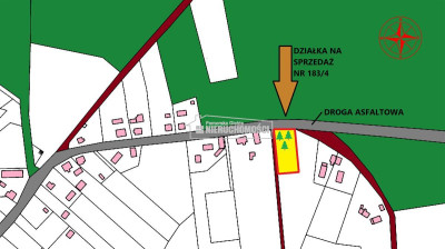 Działka budowlana na skraju wsi przy asfalcie - Nosibądy   - Zachodniopomorskie