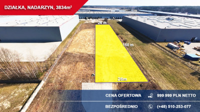 Działka przemysłowo-usługowa 3834 m NADARZYN przy trasie S8 - Nadarzyn  - mazowieckie