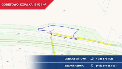 Działka 135 ha Godętowo gm Łęczyce przy trasie S6 - Łęczyce  - pomorskie