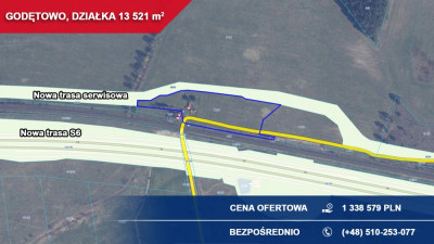 Działka 135 ha Godętowo gm Łęczyce przy trasie S6 - Łęczyce  -
pomorskie Zdjęcie nr 2