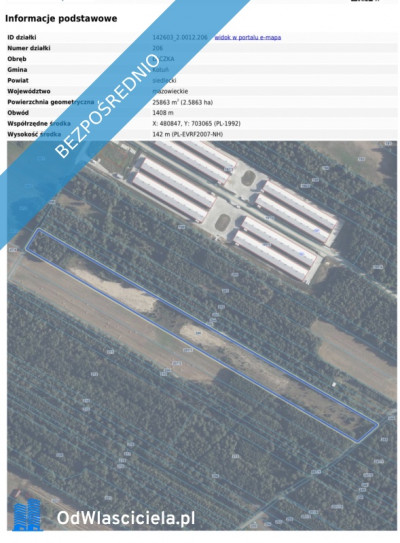 Dwie działki rolne nr 205 i 206 303 ha przy drodze Łączka gm Kotuń - Łączka  -
mazowieckie Zdjęcie nr 3