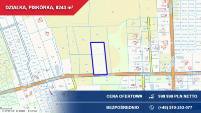 Atrakcyjna działka przy lesie z doskonałym dojazdem  8243 m  Piskórka - Piskórka  - mazowieckie