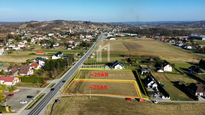 DWIE DZIAŁKI BUDOWLANE W CENTRUM SKOŁYSZYNA PRZY DK28 25AR - Skołyszyn  - podkarpackie