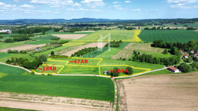 KOMPLEKS TRZECH DZIAŁEK SZEBNIE GM JASŁO 16AR 47AR i 15AR - Szebnie  - podkarpackie