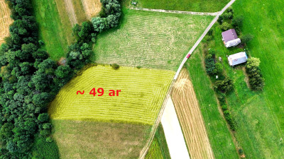 NOWA NIŻSZA CENA MALOWNICZA PRZESTRONNA DZIAŁKA BUDOWLANA PAGORZYNA 49AR - Pagorzyna  - małopolskie