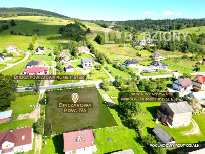 17-arowa działka w Binczarowej - idealna pod dom - Binczarowa  - małopolskie