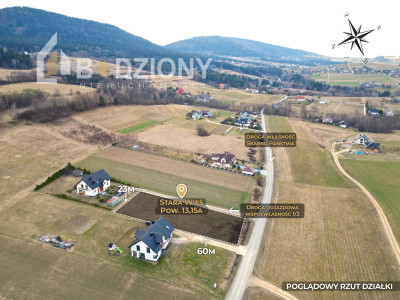 Widokowa działka 1315a w Starej Wsi gm Grybów  idealna pod twój dom - Stara Wieś  - małopolskie