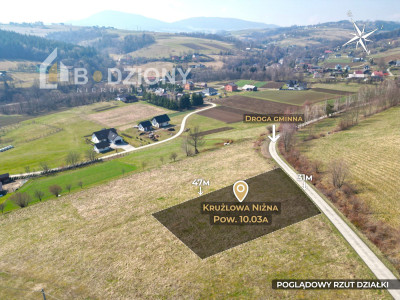 Działka pod dom  Krużlowa Niżna  cisza i widoki  - Krużlowa Niżna  - małopolskie