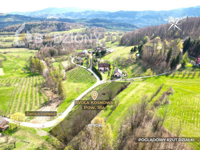 Widoki cisza i potencjał  działka w sercu Beskidu Wyspowego - Wola Kosnowa  - małopolskie
