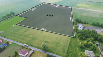 Działka przemysłowa 58 ha  gm Łowicz  MPZP - Niedźwiada  - Łódzkie