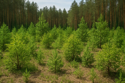 Grunt leśny z postępującą sukcesją naturalną - Podbiele  - Mazowieckie