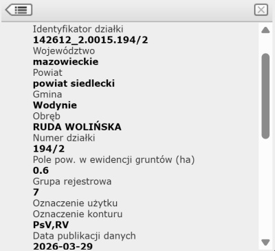 2.16ha (PsV, RV, Ł4 ) | Ruda Wolińska 08-117 | 23km od Siedlec, 100km od Warszawy -
mazowieckie Zdjęcie nr 5